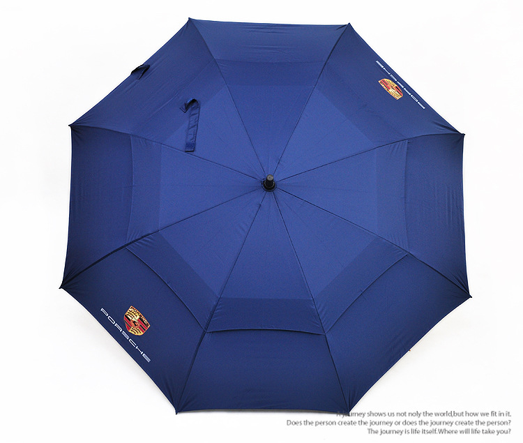 大号保时捷宝马双层防风伞广告伞纯黑双人伞