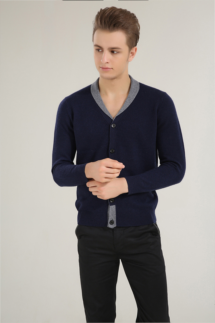 [货到付款]名龙秋冬新款 <em>男士高档羊绒开衫</em> 纯色