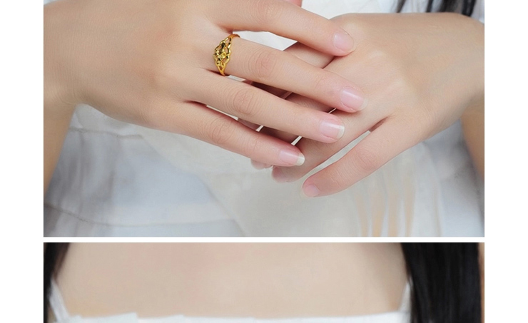 雅宝福 999千足金24k<em>黄金戒指</em>情侣款女戒<em>女士</em>