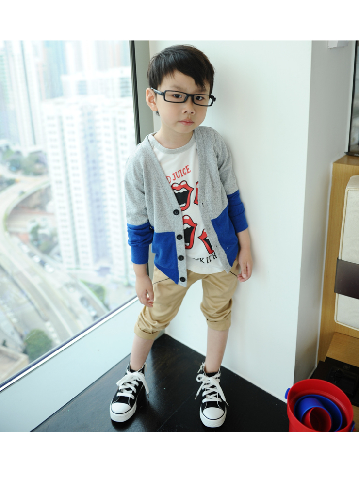 小莎啦 2013早秋新款 男童纯棉长袖<em>针织开衫</em> 7