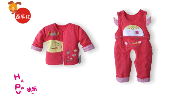 婴儿春秋冬装男\/女宝宝背带裤二件套装薄棉婴