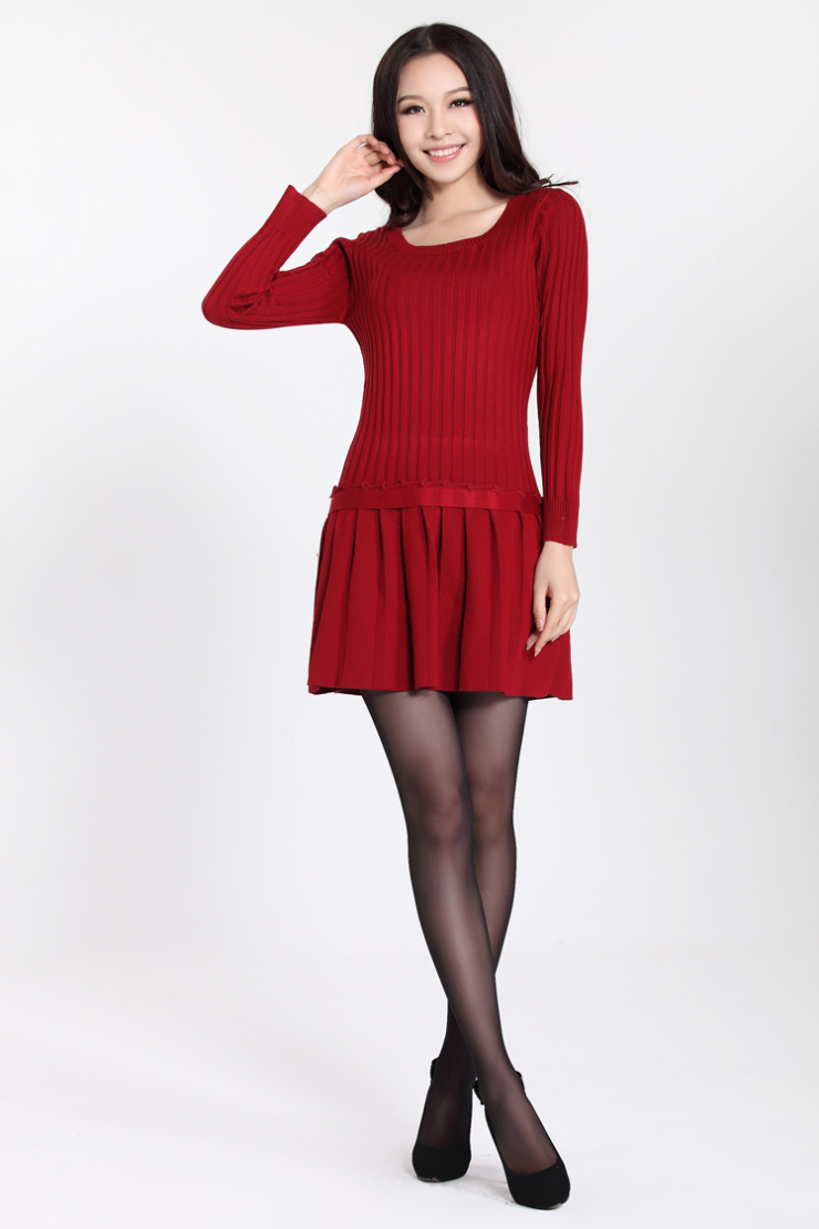 晴薇儿 春天<em>搭配开衫</em>连衣裙子 <em>韩版</em>毛衣裙针织