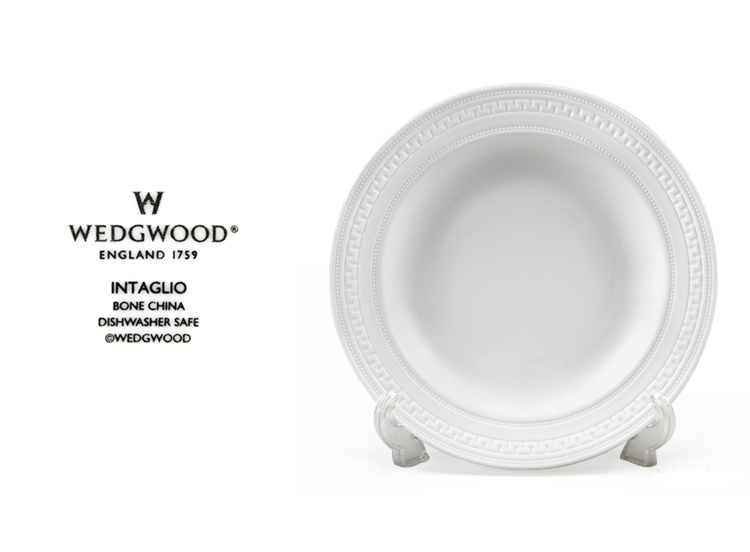 Wedgwood Intaglio 浮雕23cm餐盘单只装 骨瓷热菜盘/深盘/汤盘