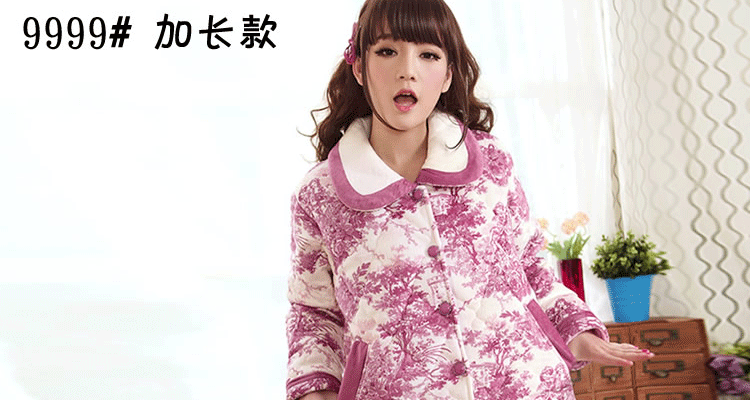 玉康加厚夹棉<em>睡衣女式冬季</em>新款家居服女士加厚