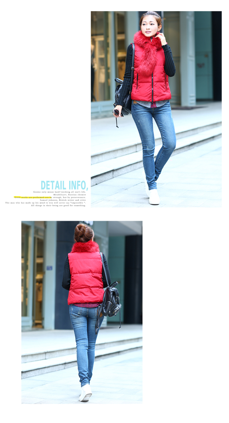 陌上蝶2013秋冬新品百<em>搭配</em>毛领棉<em>背心马甲</em>C1