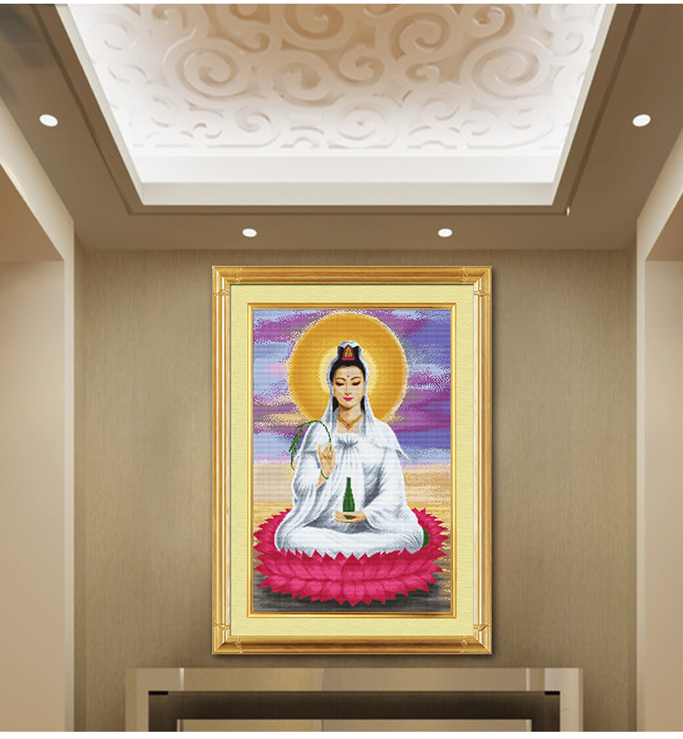 金字塔十字绣观音观世音菩萨坐莲观音祈福保平安 货到付款 如意观音吉祥征兆