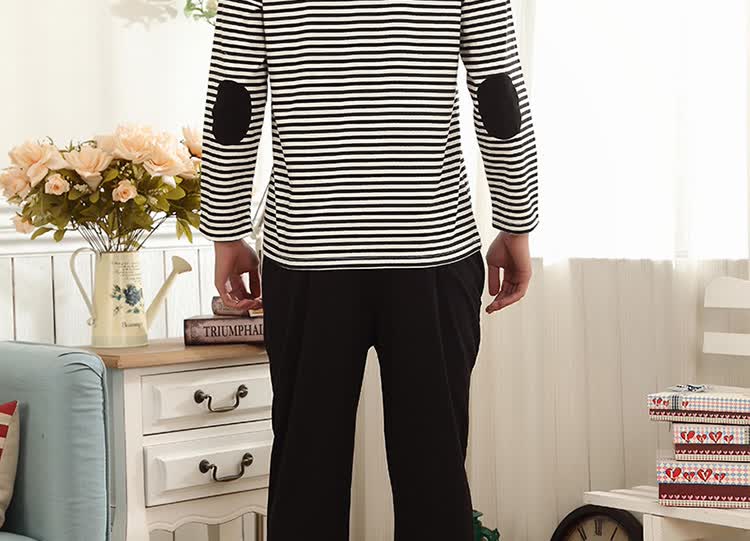 绮桦春季<em>男睡衣</em>卡通<em>可爱</em>黑白猪<em>男</em>家居服套装在