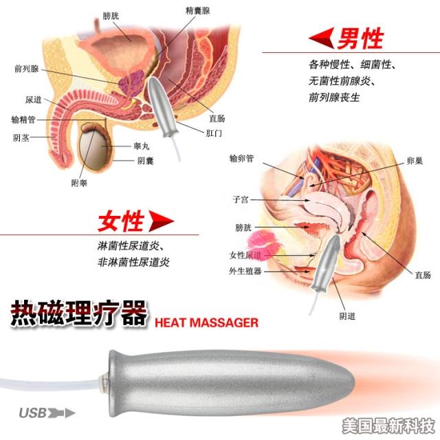 用USB电加热棒 前列腺热磁理疗器 C2304 男用