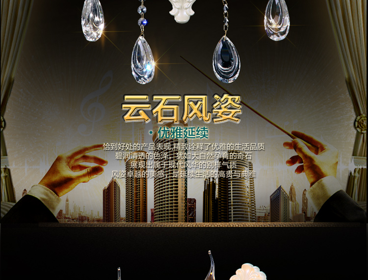 
                                        【3免1】尊阁欧式进口云石水晶灯106别墅客厅餐厅卧室书房水晶壁灯 标准版2头 2头                