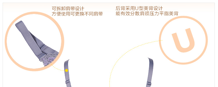 新品 古今<em>胸罩3/4</em>蕾丝花边调整型聚拢<em>文胸</em>0D8