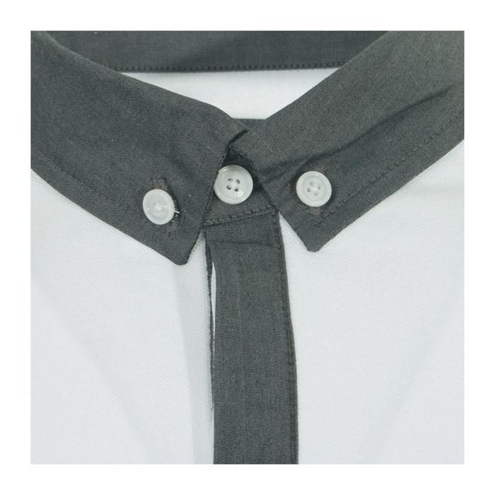 商品属性 服装款式:套头 袖型:常规袖 图案样式:纯色 服装门襟:暗扣