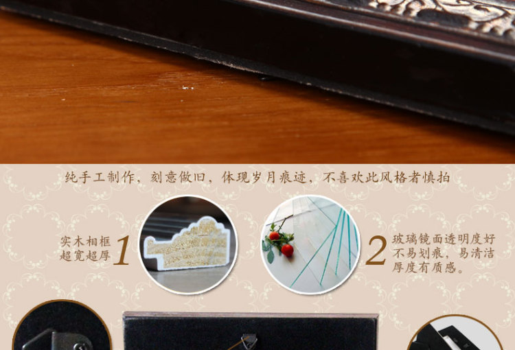 天字一号 实木相框相架 欧式相框摆台 3寸6寸7寸创意实木照片框 雕花镶钻 3寸(画芯不指定随机发)