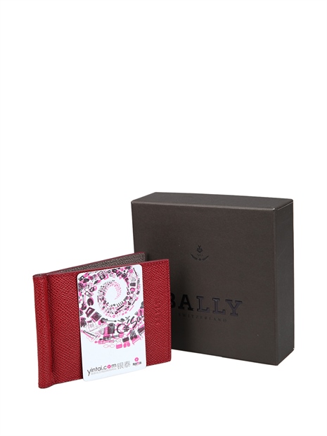 <em>BALLY巴利</em>红色牛皮材质纯色<em>女士卡包</em>,BAGS