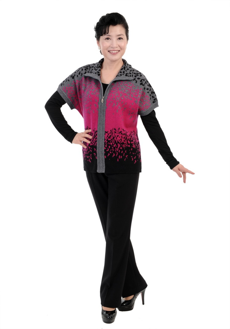 吉梅 2014新款秋装中老年<em>马甲毛背心</em>坎肩大码