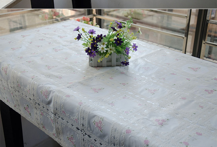 
                                        盛宝欧式桌布防水免洗桌布防油台布餐桌布 客厅茶几pvc塑料桌布 米白底蔷薇花 137*137厘米                