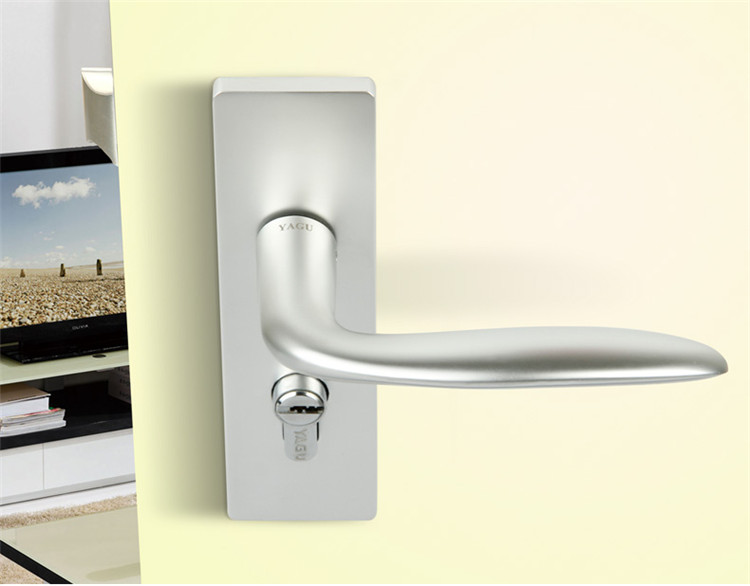 YAGU美国亚固 五金门锁太空铝把手 纯铜锁芯