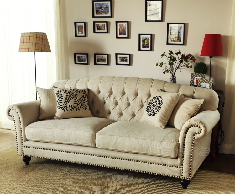 休闲美式沙发欧式沙发 高档别墅三人沙发大客