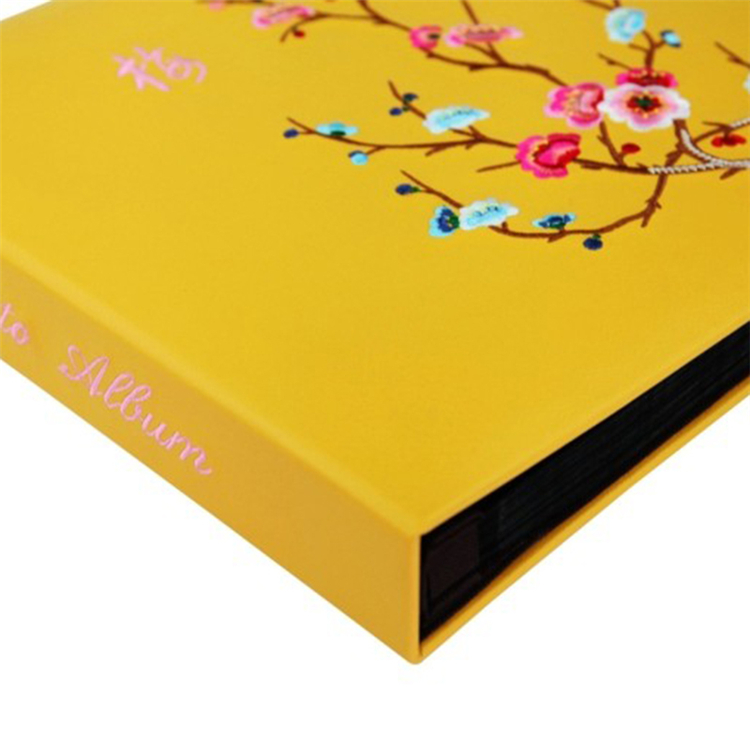 竹取相册创意礼品超大容量6寸皮面绣花创意礼品册/插页相册/影集礼品册 梅花 6寸600张