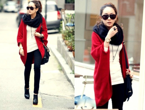 LACLOS2013韩版新秋装<em>开衫中长</em>蝙蝠衫<em>卫衣</em>