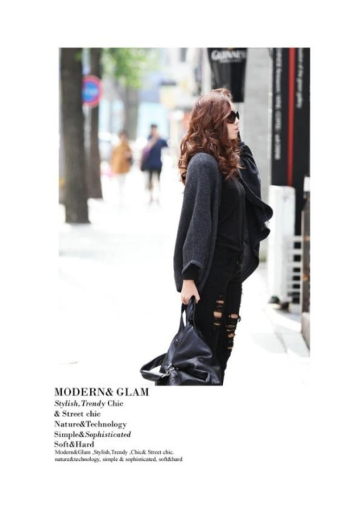 LACLOS2013韩版新秋装<em>开衫中长</em>蝙蝠衫<em>卫衣</em>