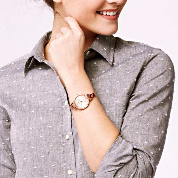 Fossil GEORGIA <em>女士时尚</em>精美 <em>腕表</em> 玫瑰金 E