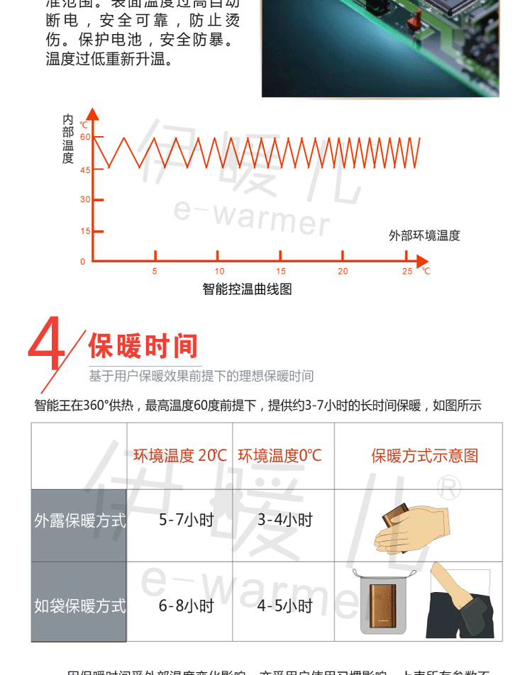 
                                        伊暖儿智能王暖手宝四面热USB充电暖手宝充电暖宝 黑色                