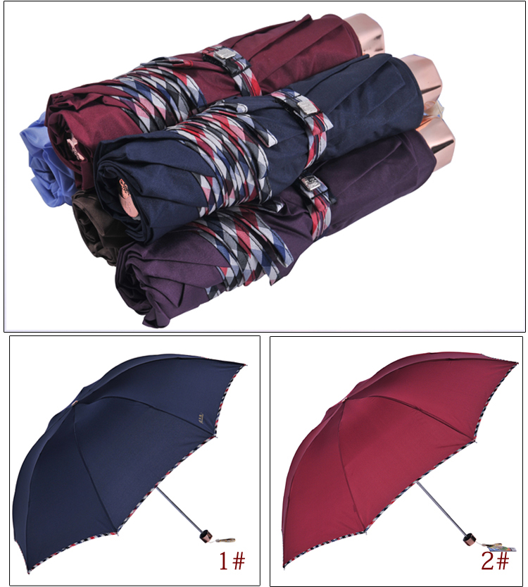 
                                        天堂伞加大雨伞男士折叠加固太阳伞女商务遮阳伞晴雨伞 伞弧128cm+3311枣红色                