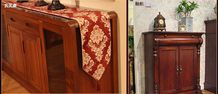 
                                        圣美绮 欧式桌旗餐旗柜旗床旗 茶几旗 餐桌垫子软装 38B土黄色宫廷桌旗 30*240                