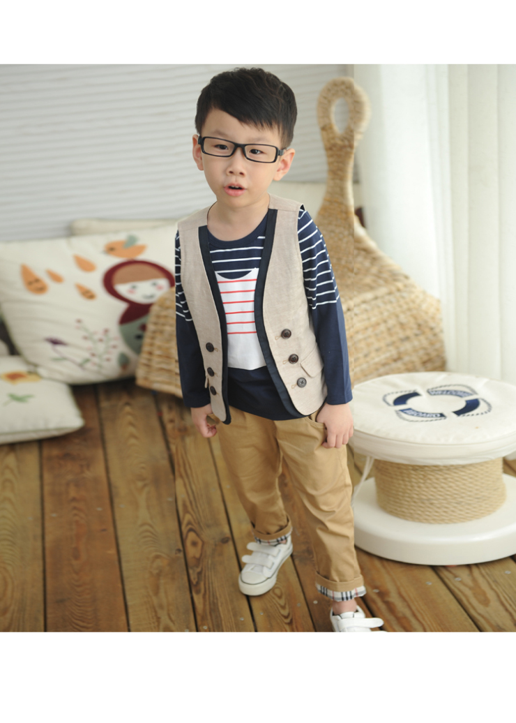 小小莎啦 2013早秋新款 儿童<em>男童</em>英伦风棉麻绅