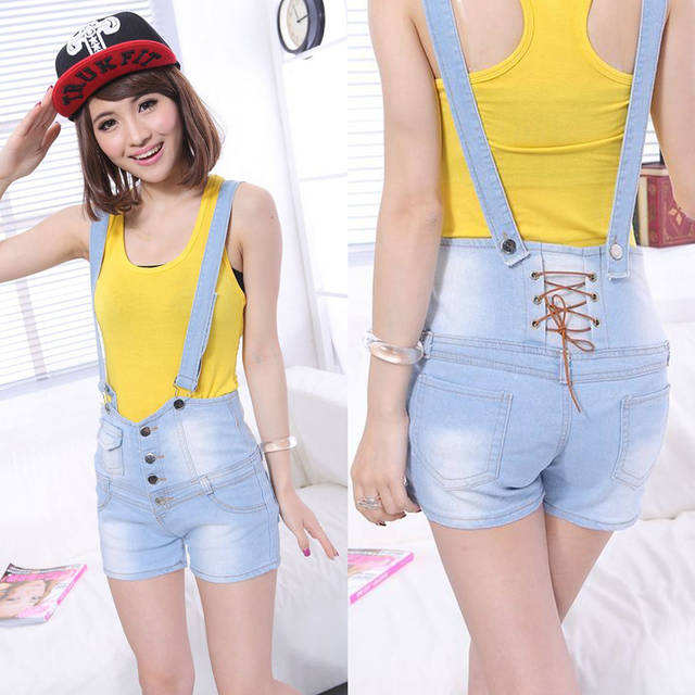 <em>高腰牛仔背带短裤</em>哪种好 高腰牛仔短裤女牌子