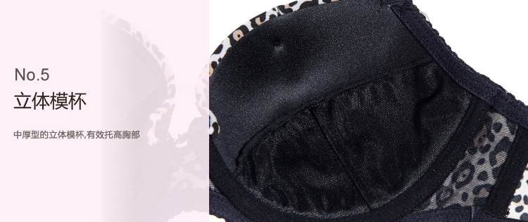 LASCANA内衣女士<em>3/4胸罩杯</em>豹纹印花蕾丝低