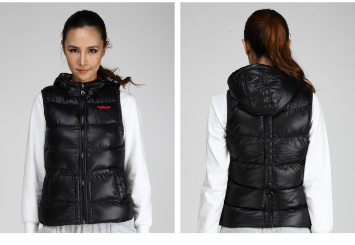 adivon 2014<em>女士时尚</em>棉<em>马甲</em> B24002 黑色 2XL