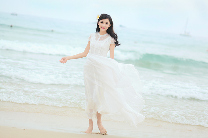 雪纺连衣裙夏2014白哪里买卖比较好的 2014新