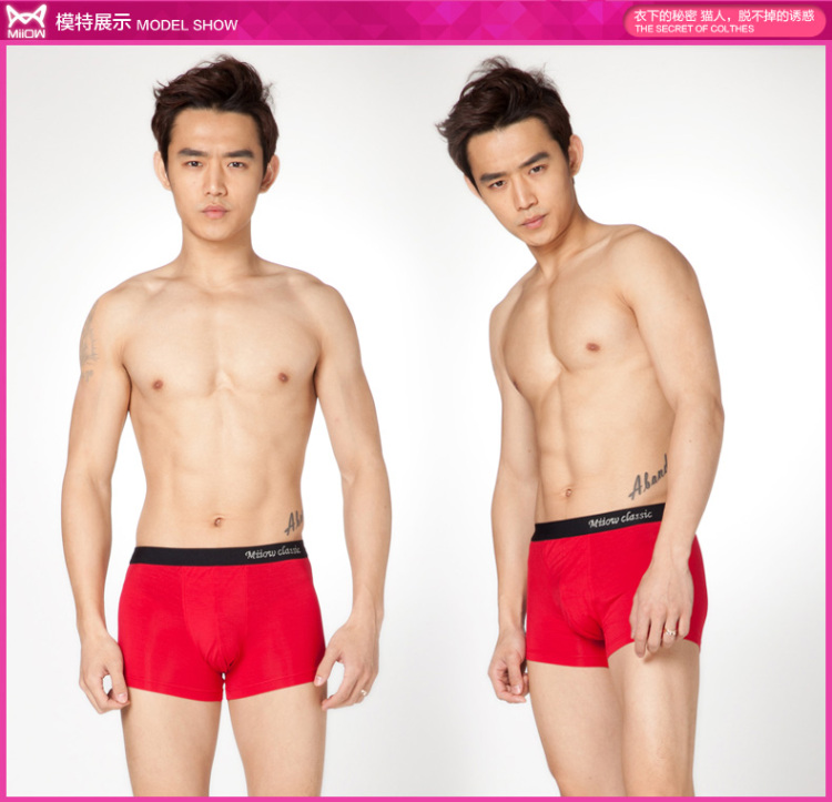 猫人正品 专柜莫代尔<em>男士内裤</em> 精梳木代尔平角
