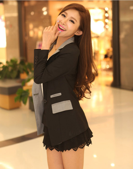 <em>货到付款</em>* 2013秋冬必备小西装<em>女外套</em>拼接修身
