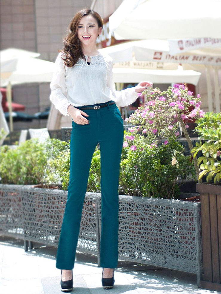 优衣美新款秋冬修身女裤子 显瘦韩版休闲裤 直