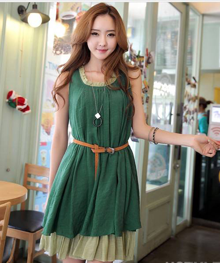 Oh, the 2015 Korean spring and summer new female round-collar loose flouncing dress code the pregnant women with green XXL pictures, price, brand platters! Elections are good character, the national distribution, so why buy now enjoy more preferential! Health