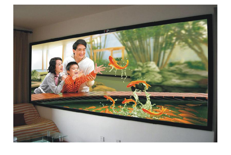 100寸投影幕 画框幕 壁挂幕 墙上安装幕布 家用