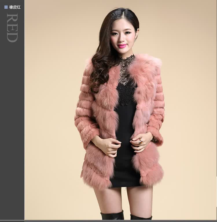 潮拉拉 2013冬季新款 <em>狐狸毛</em>兔绒<em>皮草中长</em>女外