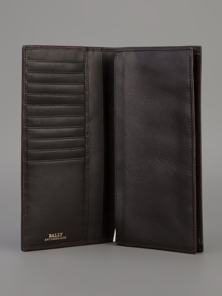 Bally 巴利 男士巧克力色牛皮撞色小号长款钱包