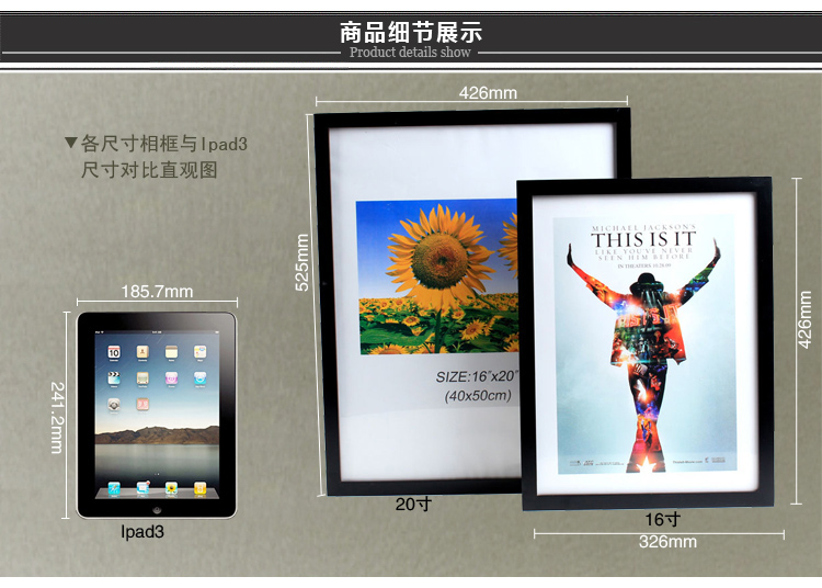 
                                        狮家进口实木照片墙创意欧式相片墙 大尺寸相框墙组合10框 白色相框+宁静港湾画芯                