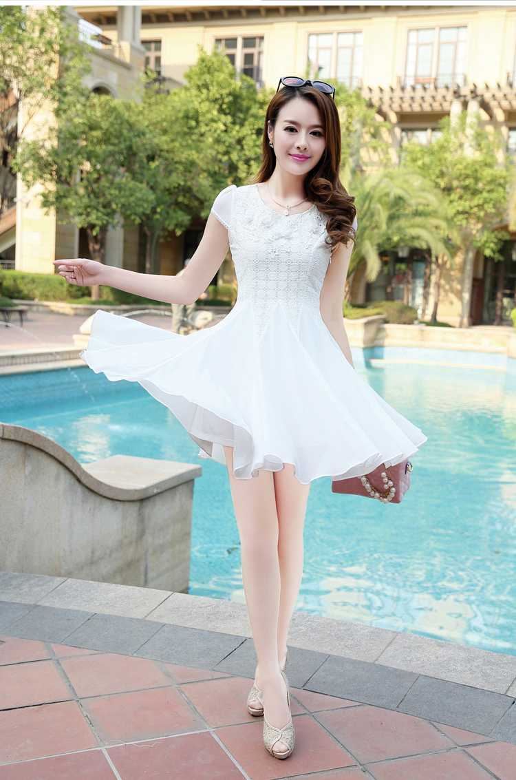 玫斯妮2014新款<em>夏季女裙</em>时尚修身拼接雪纺气