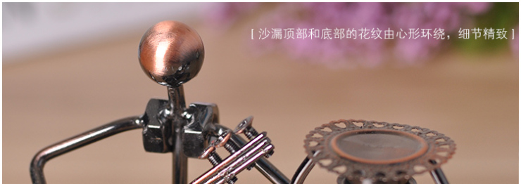 翻旧事 小沙漏计时器创意可爱个性铁艺工艺礼品礼物装饰摆件家居摆设时尚软装饰 笛子 0