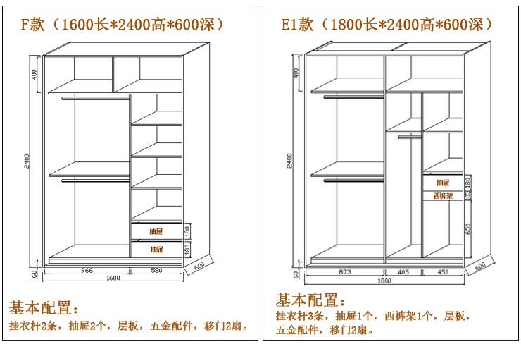 宜家逸居 百叶移门衣柜 2118-c款,2.1m*2.4m,天使白色