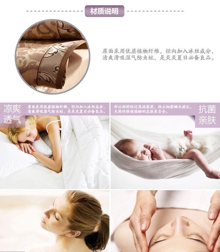 寝妃纺 夏季空调房凉席冰丝席子凉席套件大嘴猴凉席系列 冰丝豹纹大嘴猴 90*190