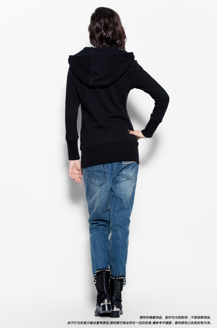 ONLY秋装新品<em>开衫</em>连帽拉链拼接长袖<em>中长款女</em>