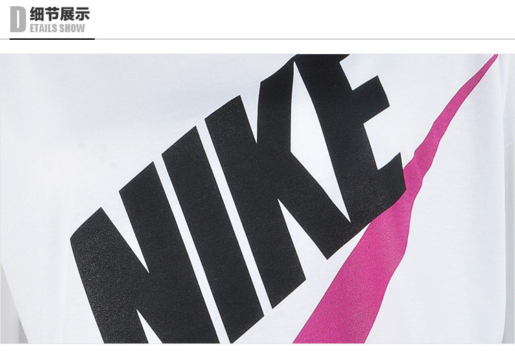 nike耐克 女士 545484-110 logo设计透气料百搭短袖t恤 白色 l