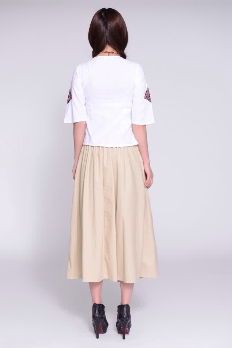 OWN STYLE2014春装新款<em>女式</em>亚麻<em>半身</em>裙 文