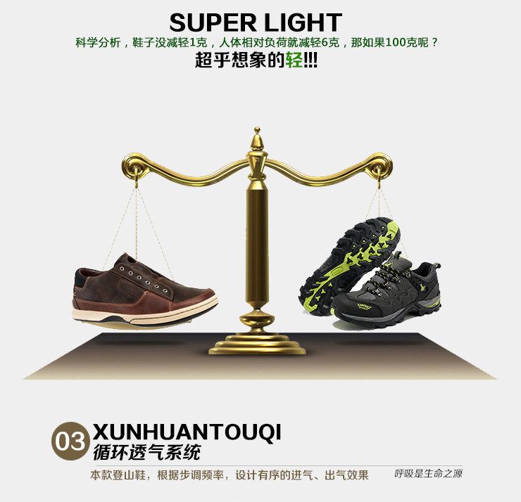 崖虎YAWHO户外鞋 徒步登山鞋 防滑透气 男女