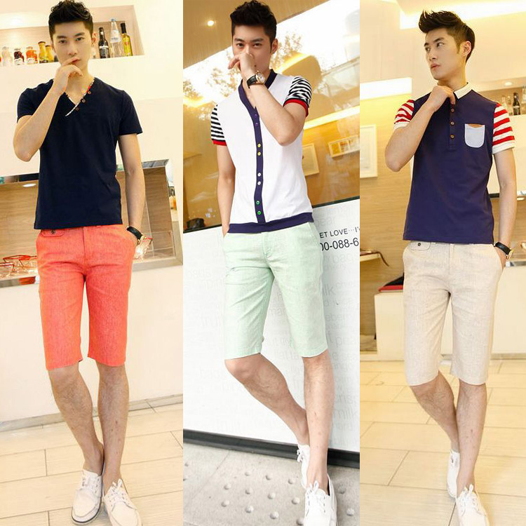 时尚猎人 韩版修身<em>男士短裤休闲</em>五分裤 2013夏